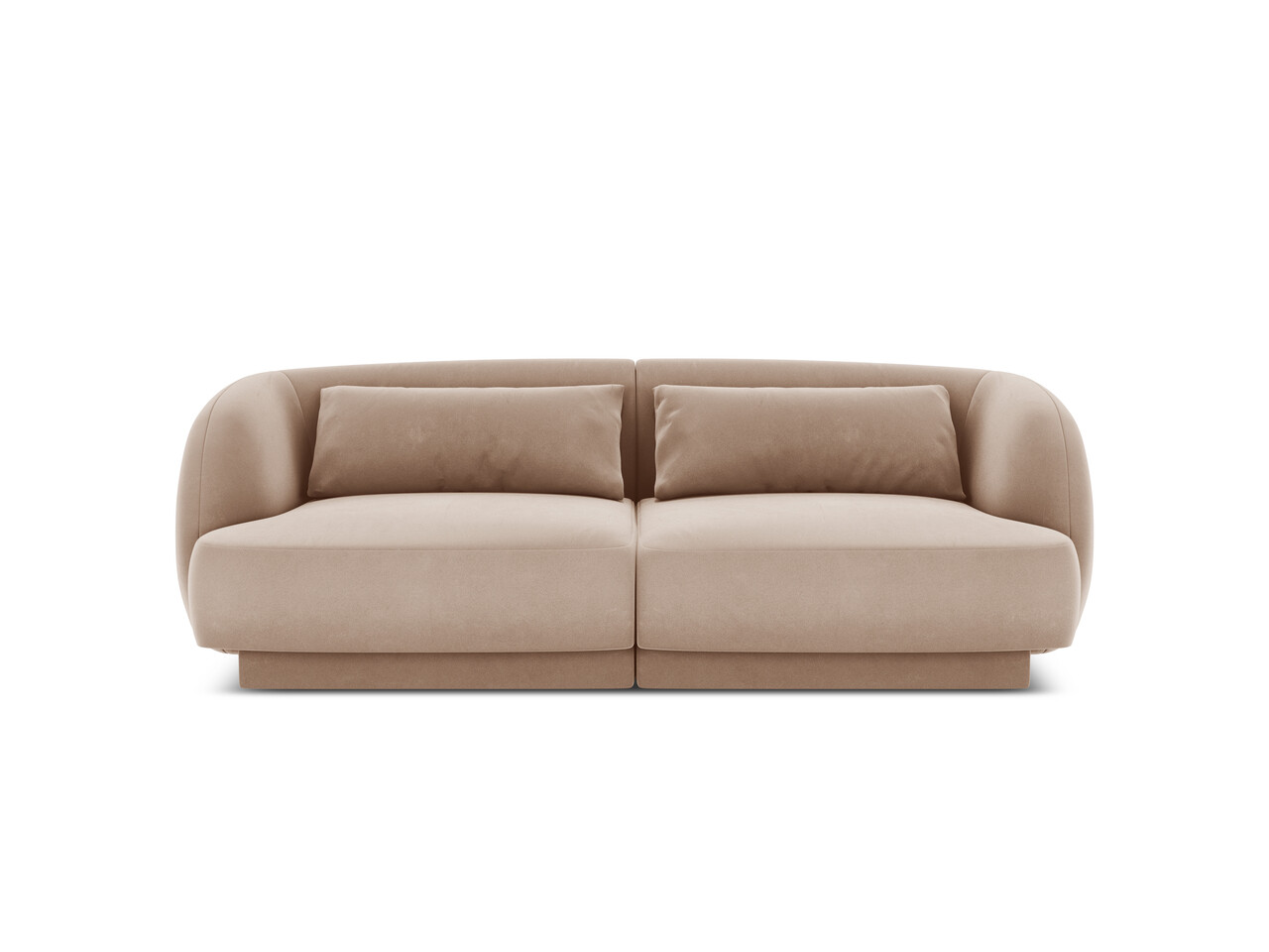 Canapea 2 locuri, Tulum, Cosmopolitan Design, 180x90x70 cm, catifea, bej - imagine 7